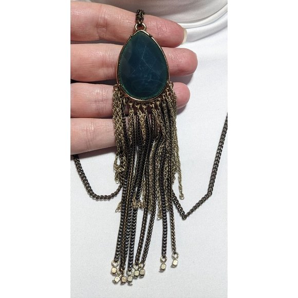 Ann Taylor Loft Bohemian Teardrop Tassel Necklace - Picture 4 of 6